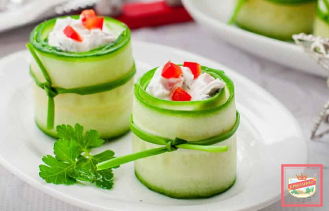 Рулетики из огурца фото